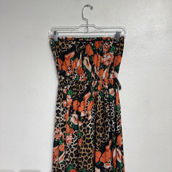 Justify Animal Print Strapless Maxi Dress Sz M - Picture 7 of 10